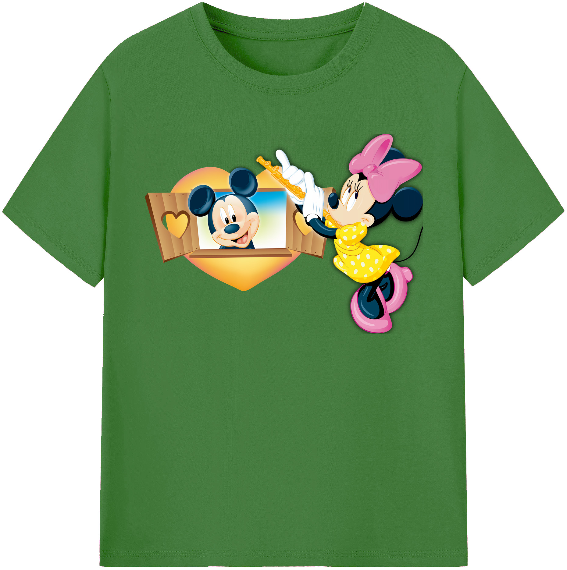 （画像用） ミッキーマウス Mickey Mouse レディースカジュアルプリントTシャツ（綿100％）